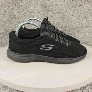 Skechers Sneakers Womens 8 Black Knit Comfort Walking Shoes Casual